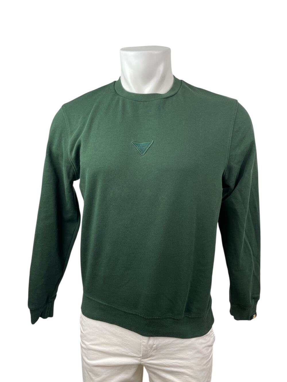 Rare Rabbit Chara Mens Green Crew Neck Long Sleeve Slim Sweatshirt Sweater Top M